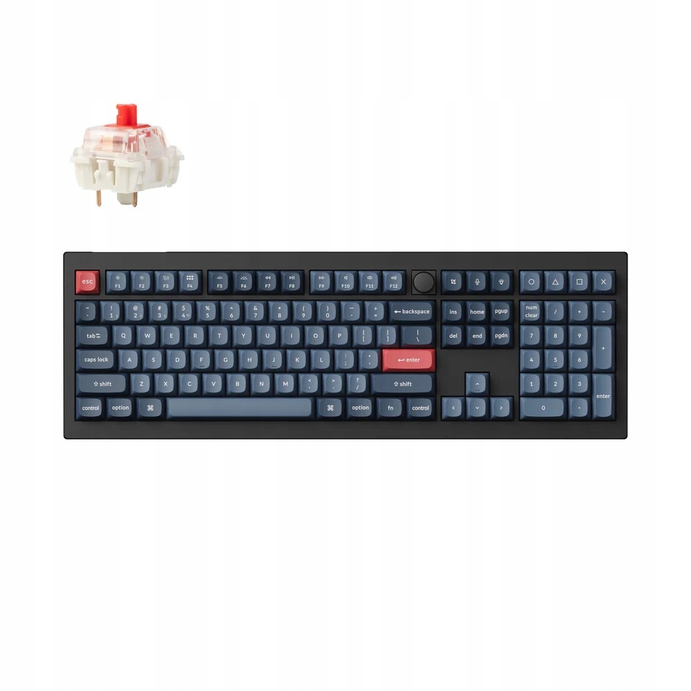 Keychron V6 Max Qmk/via Bezdrátová mechanická klávesnice Knob Red