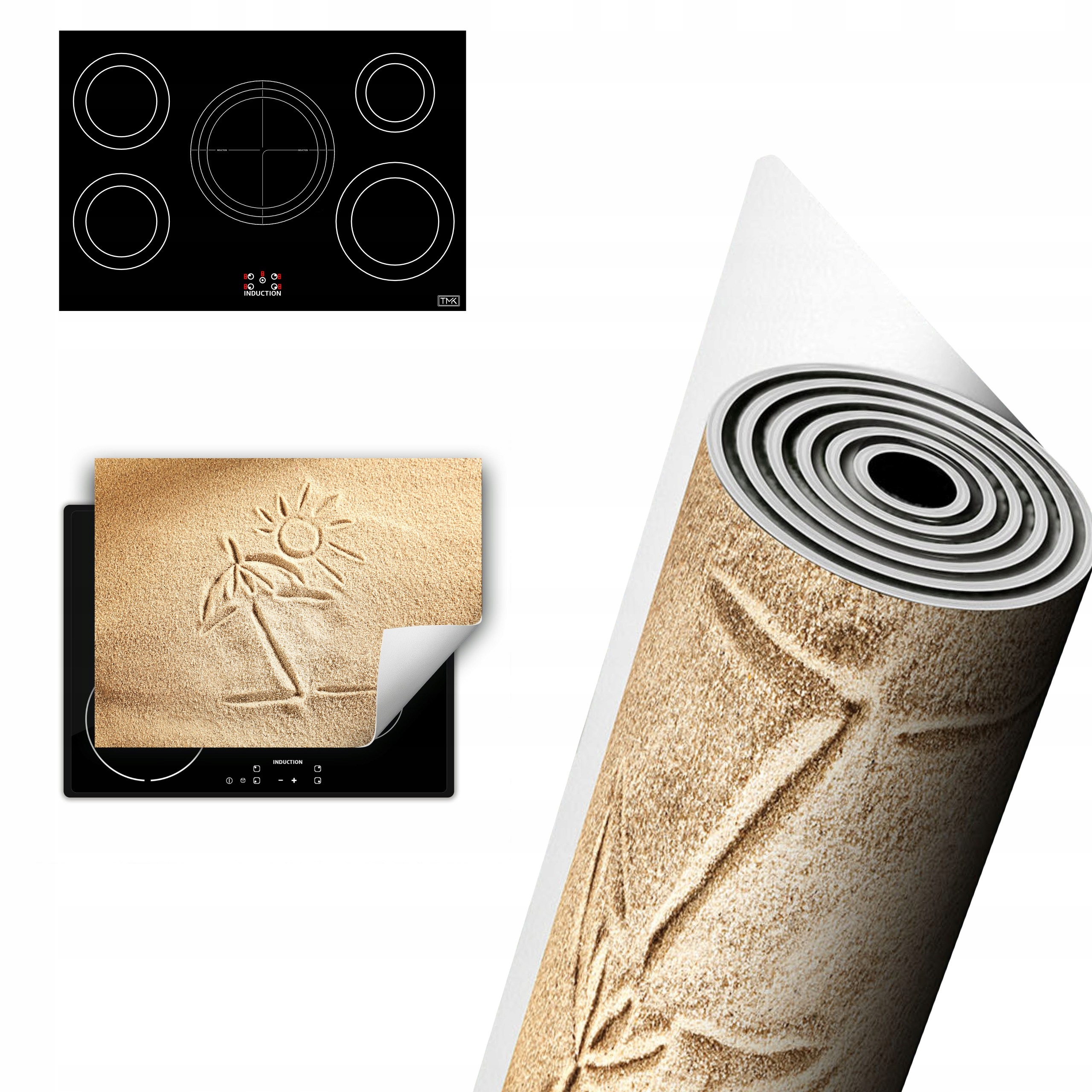 Vinylová Ochrana Na Indukci Deska 80x52 písková pláž