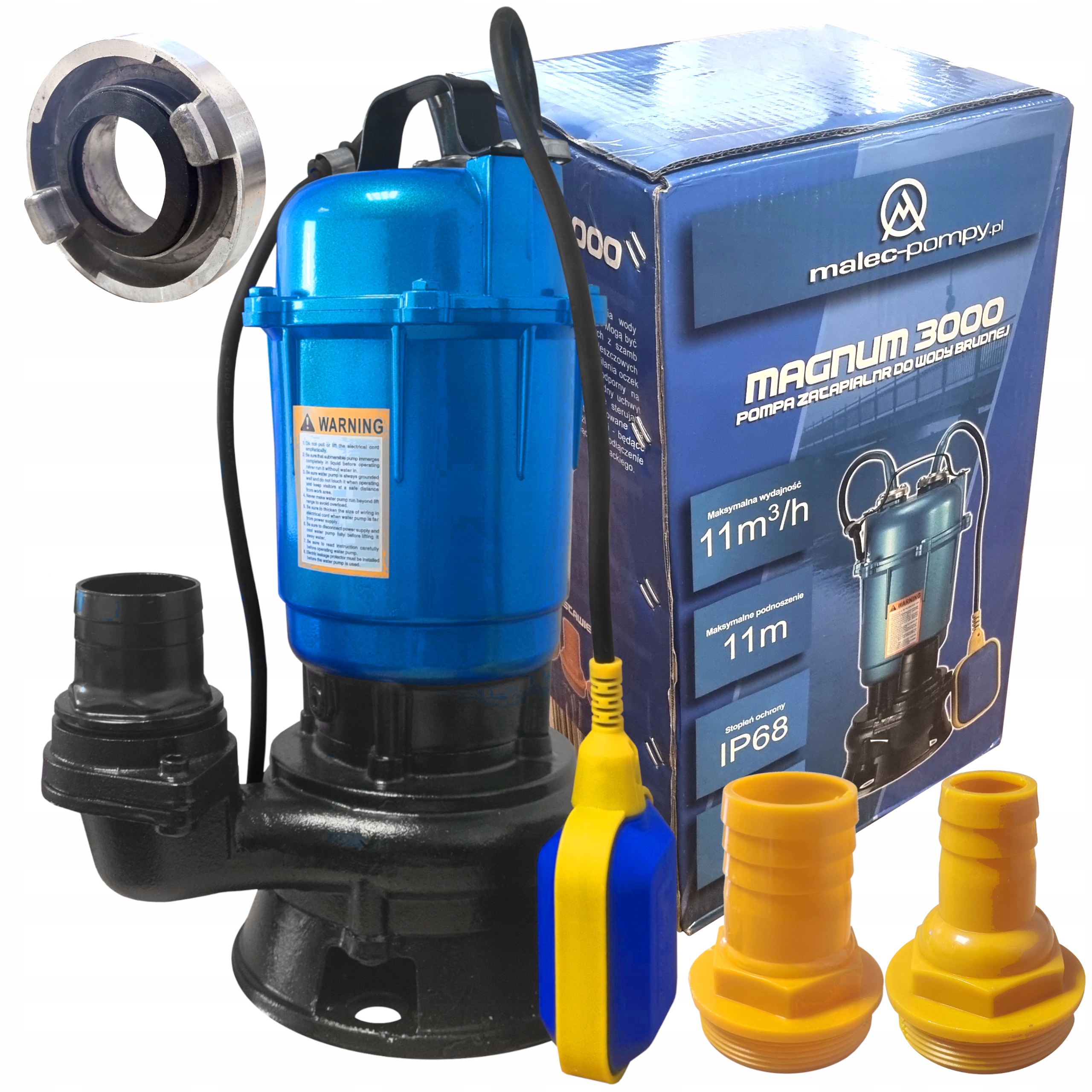 Magnum 3000 Pompa Z Rozdrabniaczem Zatapialna Wody Brudnej Ścieków Szamba