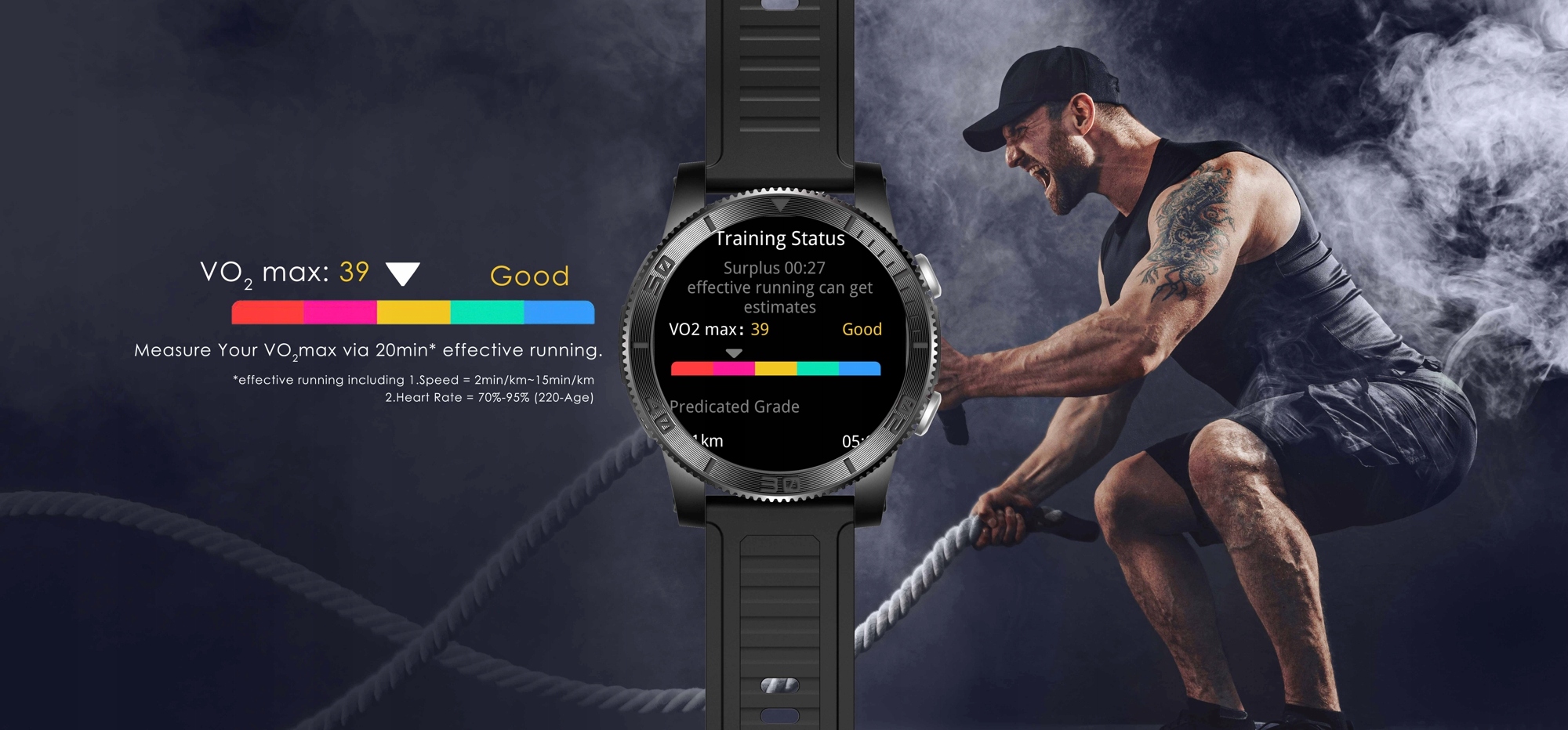 Smartwatch Bemi Voyager GPS + 2 paski Wodoszczelność 50m = WR50