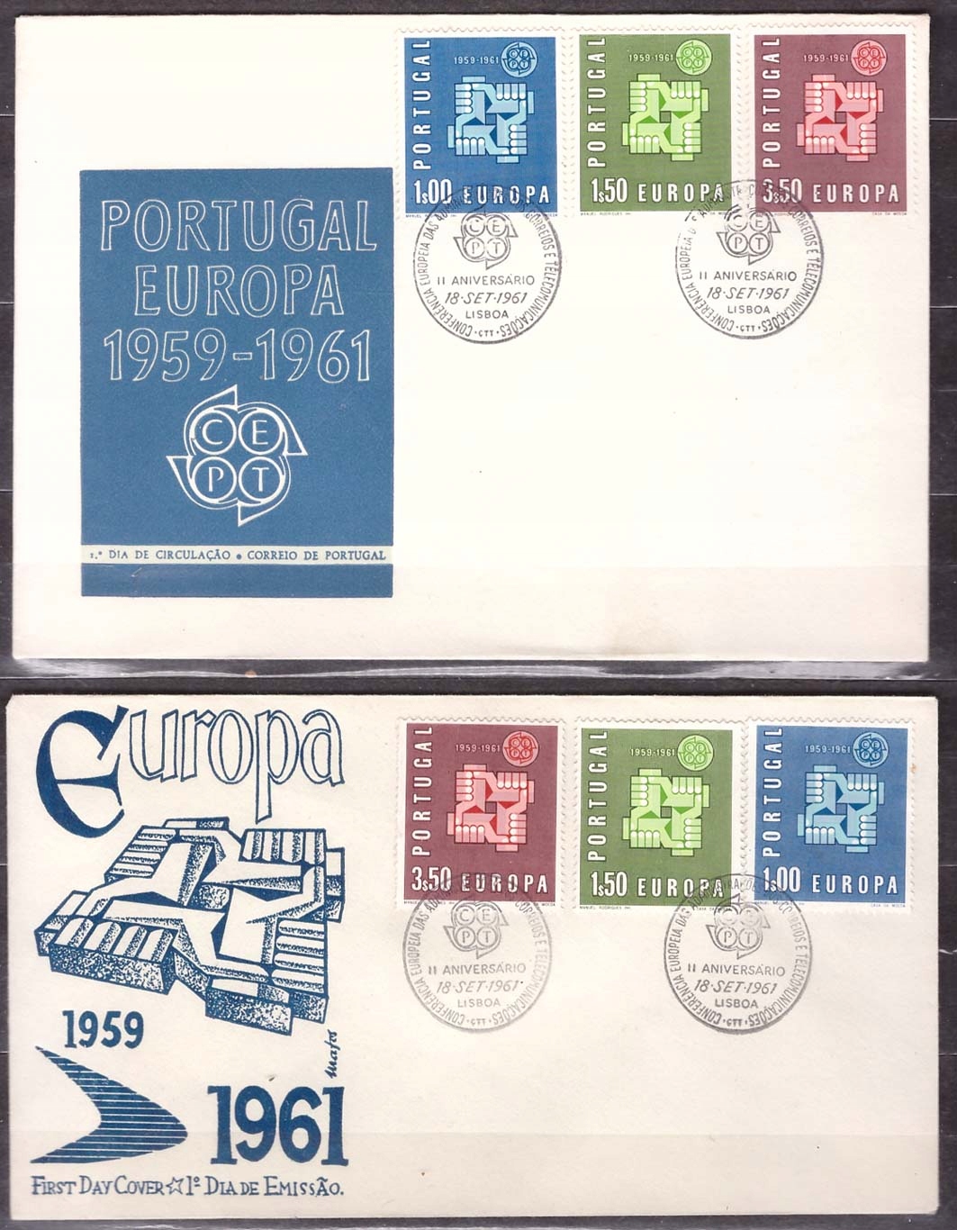 Portugalia CEPT Europa koperty FDC 1961 (1)