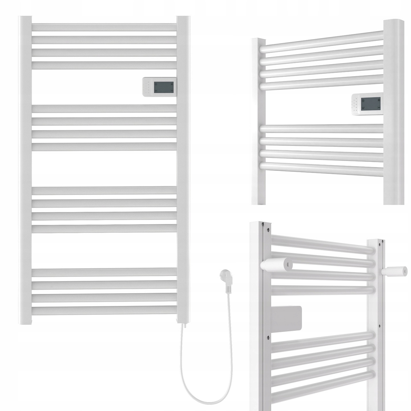 Elektrický Kúpeľňový Ohrievač Rebrík 500W 540 x 960 mm Biely 54x96 cm