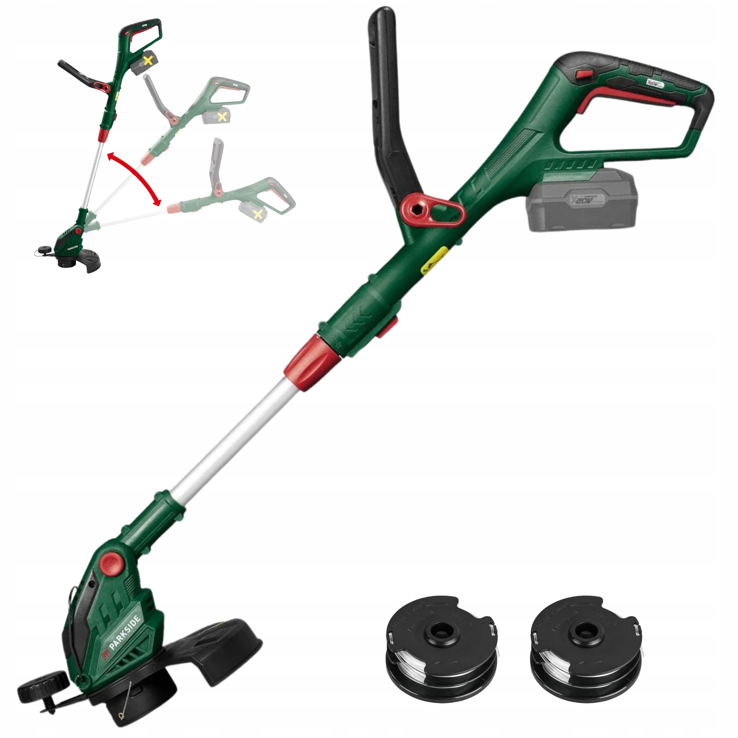 Podkaszarka akumulatorowa kosa do trawy Parkside Prta 20-Li 20V 2x Szpula