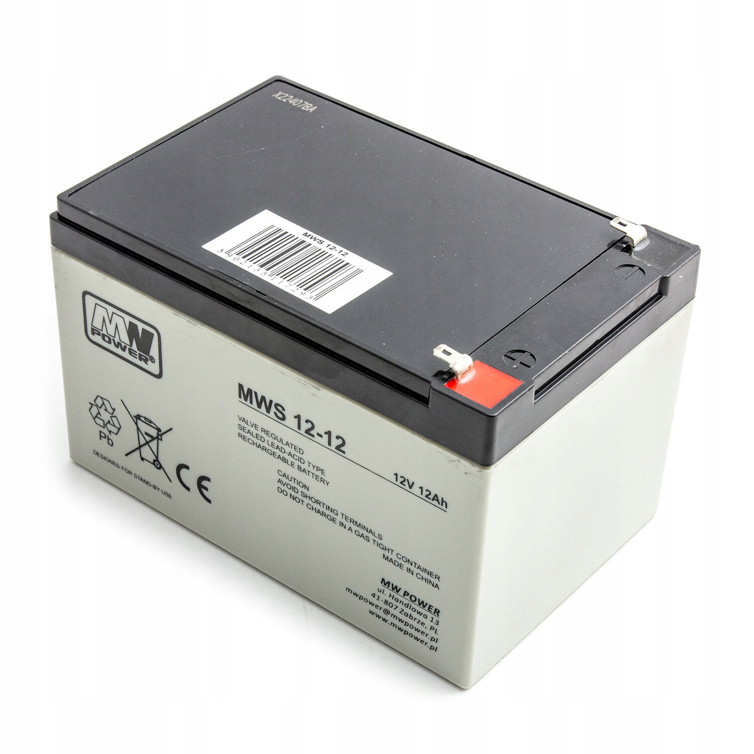 Akumulator Bateria Agm Vrla Mw Power Mws 12Ah 12V MWS12 MWS12-12 Centrala