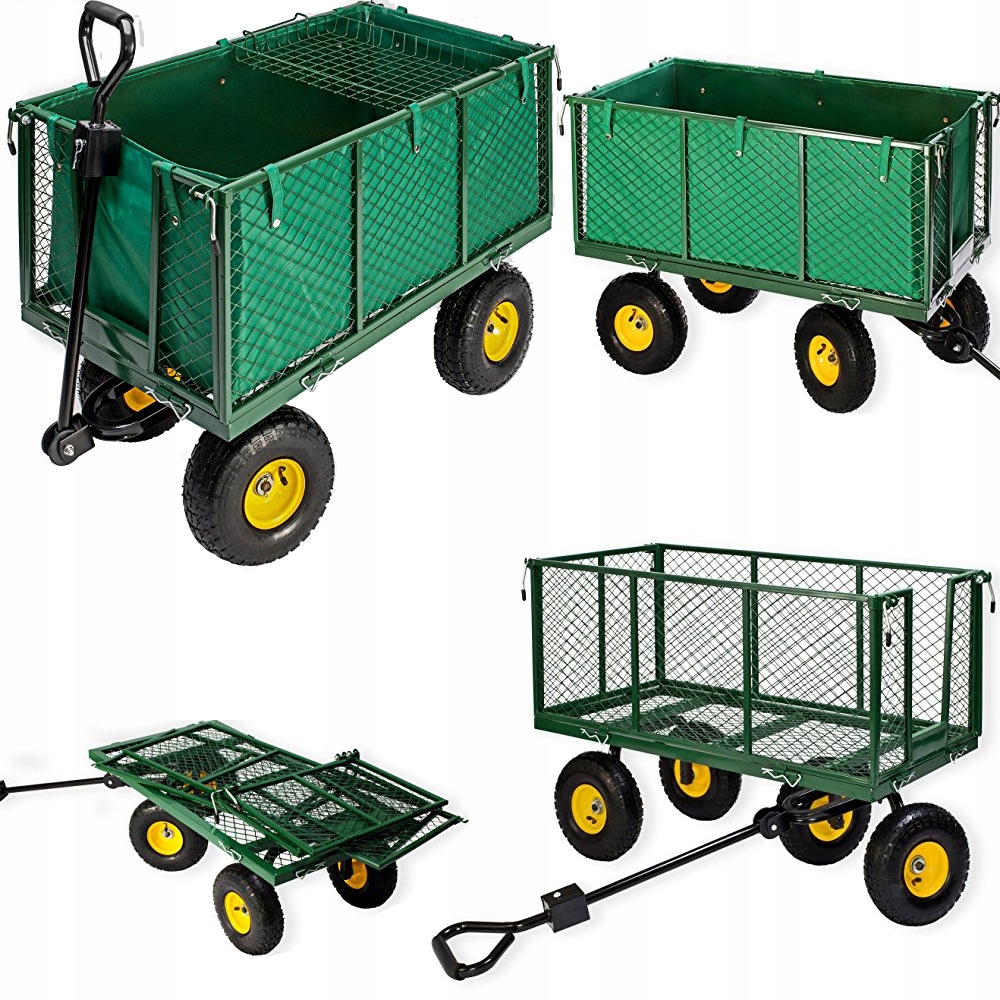 Duży Wózek Ogrodowy Transportowy Rozkładany Przyczepka 220L 500KG Premium