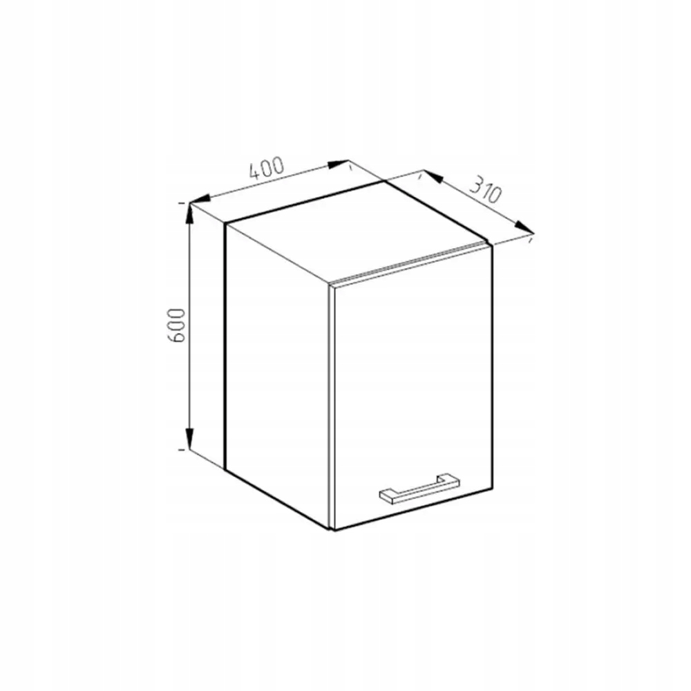SZAFKA WISZĄCA R-LINE 40CM DĄB/ANTRACYT VICCO Materiał płyta laminowana
