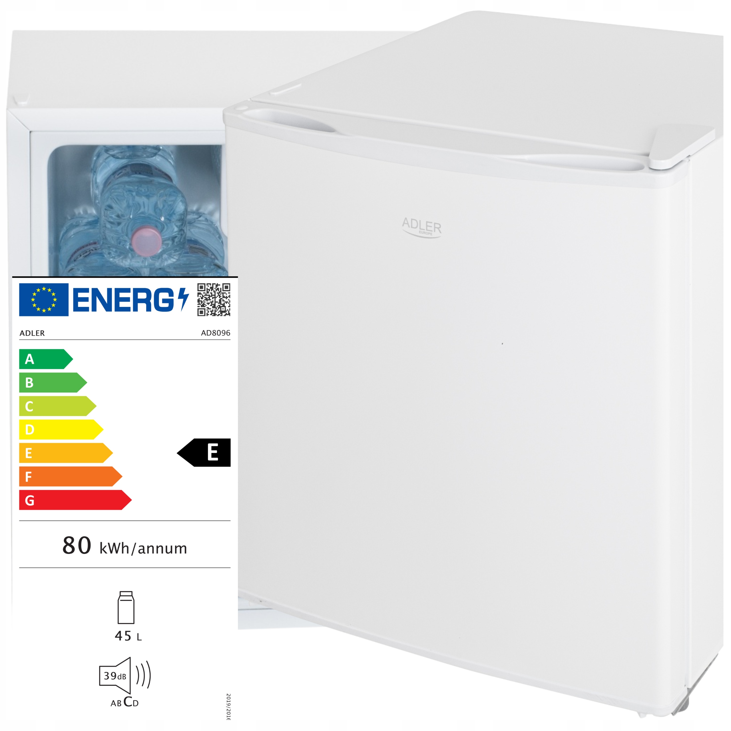 Mini Lodówka Mała Podblatowa 45L Chłodziarka Zamrażarka Hotelowa Biurowa