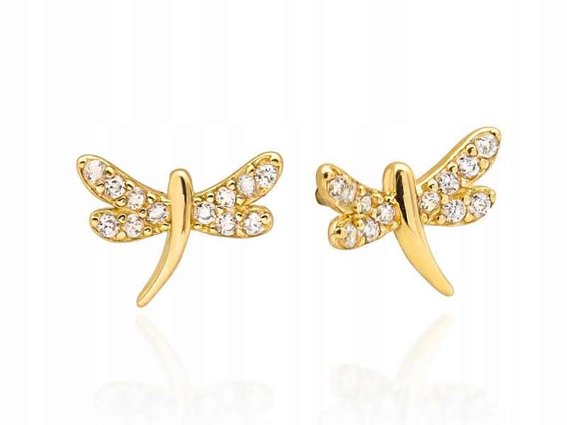 

New Złote Kolczyki ważki pr.585 Ważka kurier24h