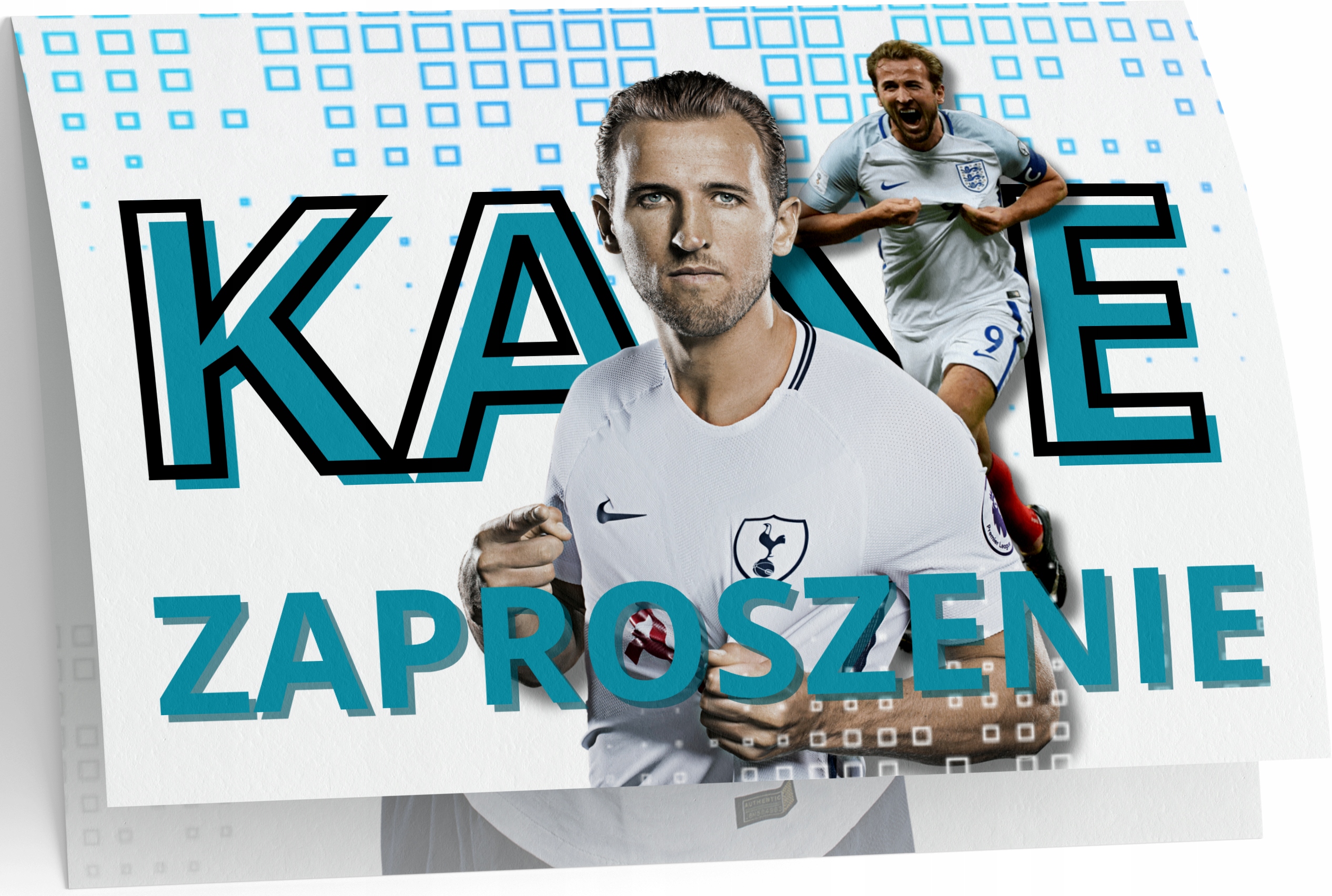 ZAPROSZENIE KANE TOTTENHAM PIŁKARZE ZAPROSZANIA URODZINOWE 20x15 cm