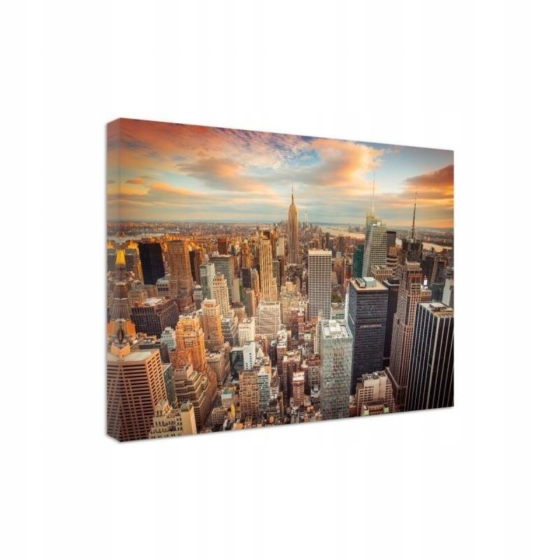 Obraz na plátně, Západ slunce nad New Yorkem 60x40