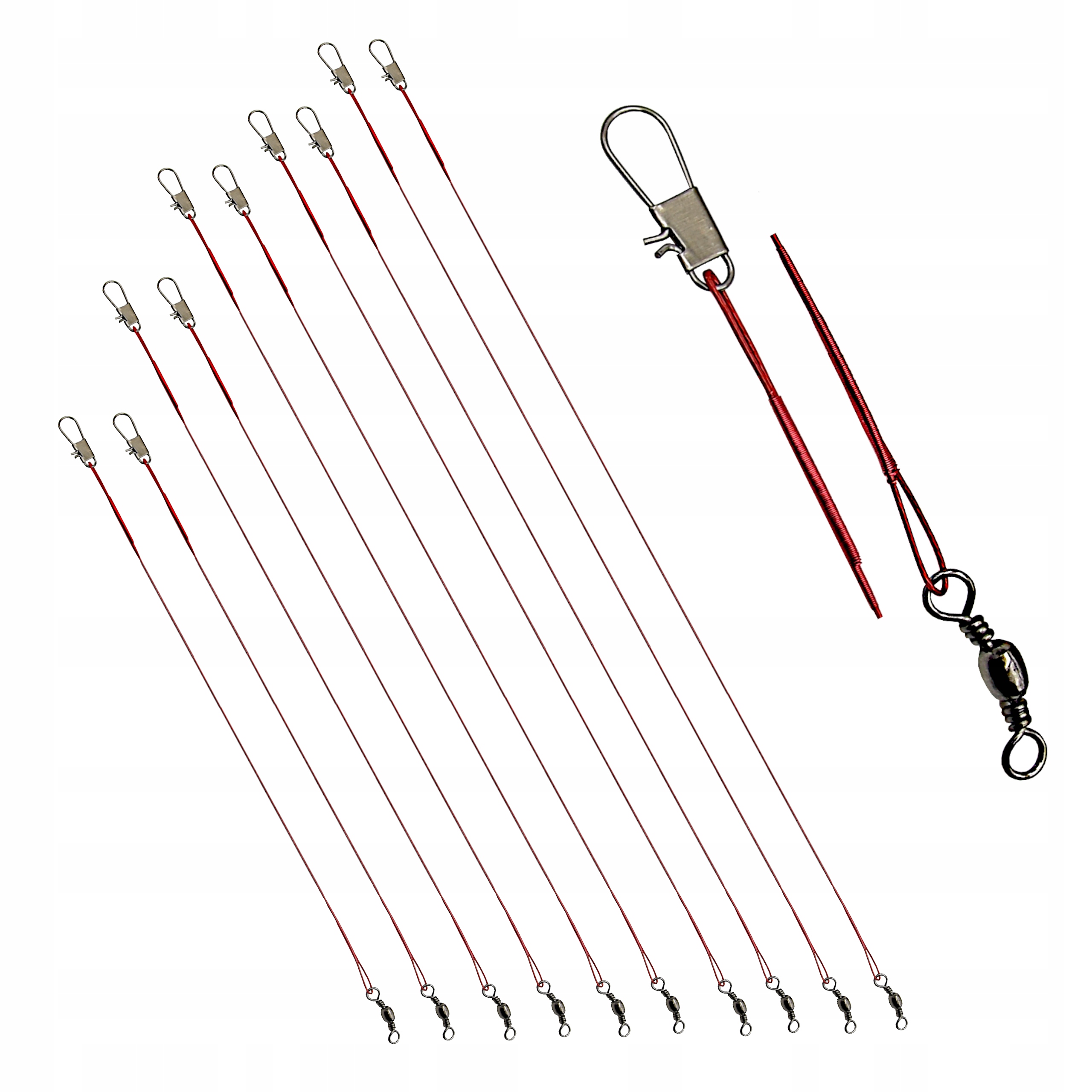 PRZYPONY STALOWE STALKI 16-28 cm 7-15 kg -10 szt