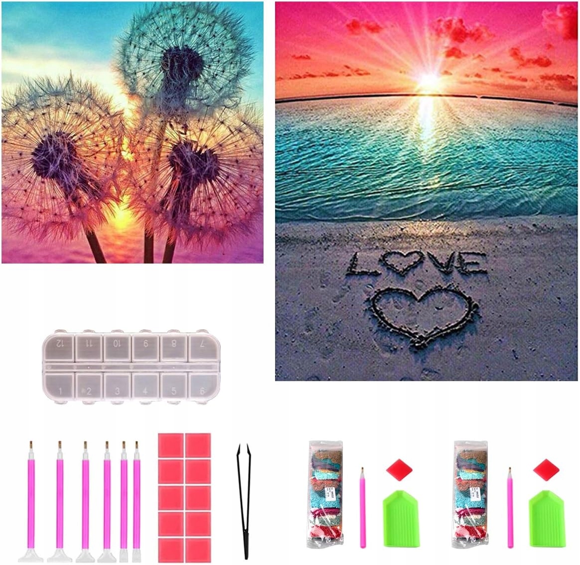 Diamantová Výšivka 2 Obrázky Diy Foukačky A Pláž Sada