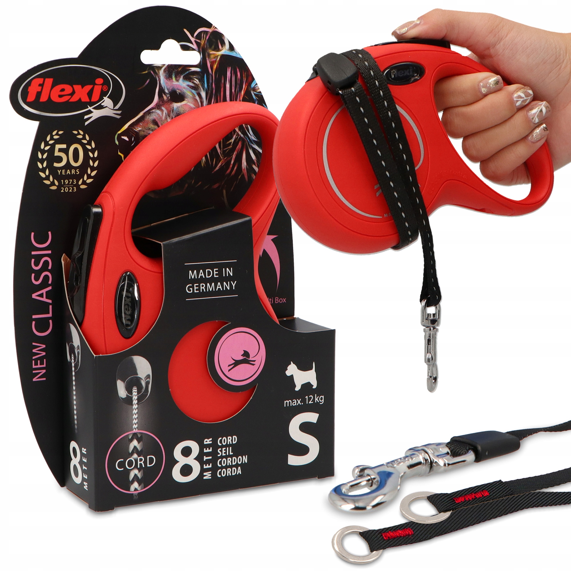 Levně Vodítko Automatická Pro Psa Kočku 12kg 8m Flexi Navíjecí lanko Roztahovatelné Dlouhé 3O