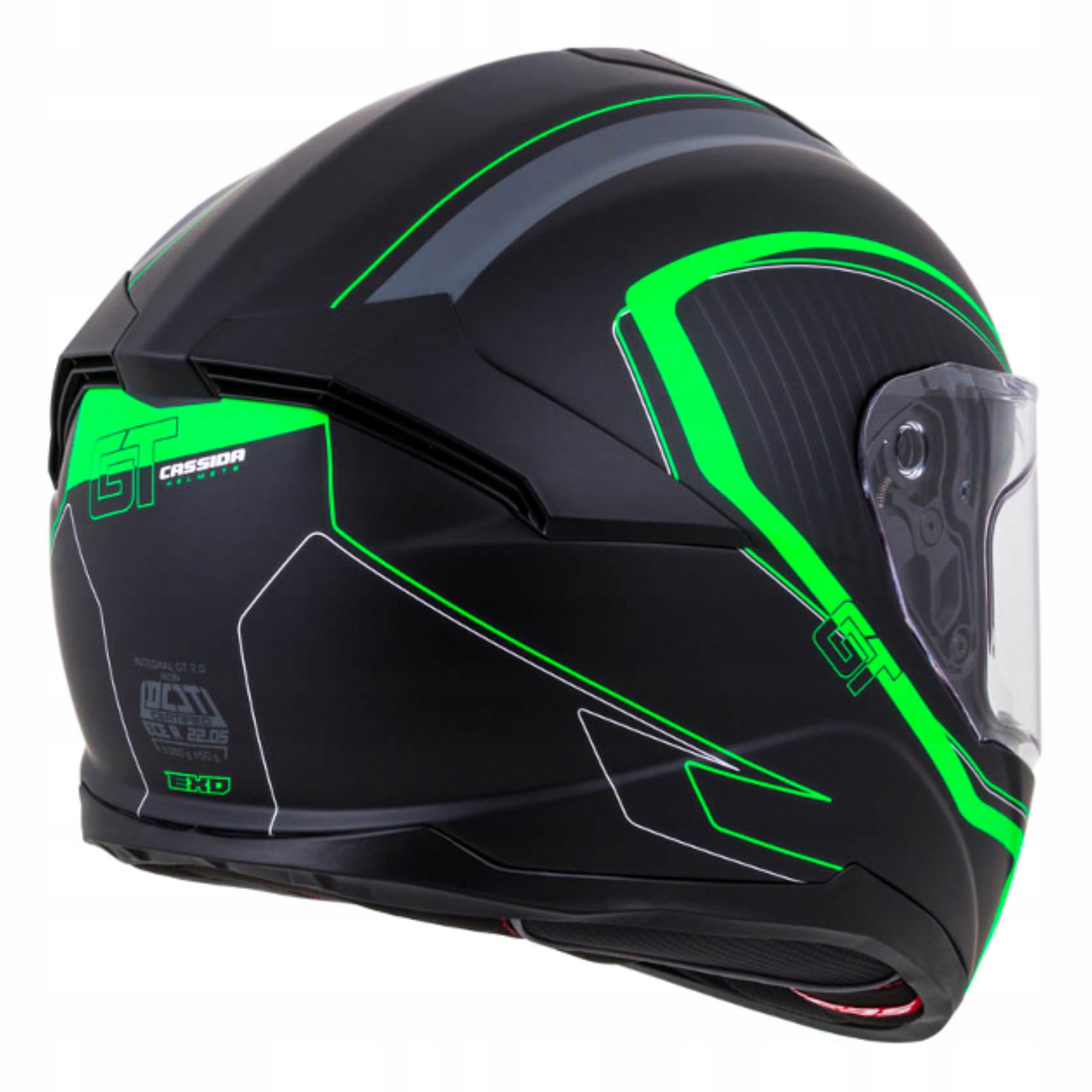 CASSIDA KASK MOTOCYKLOWY GT2 Z WŁÓKNA + PINLOCK XL Typ Integralne / Pełne