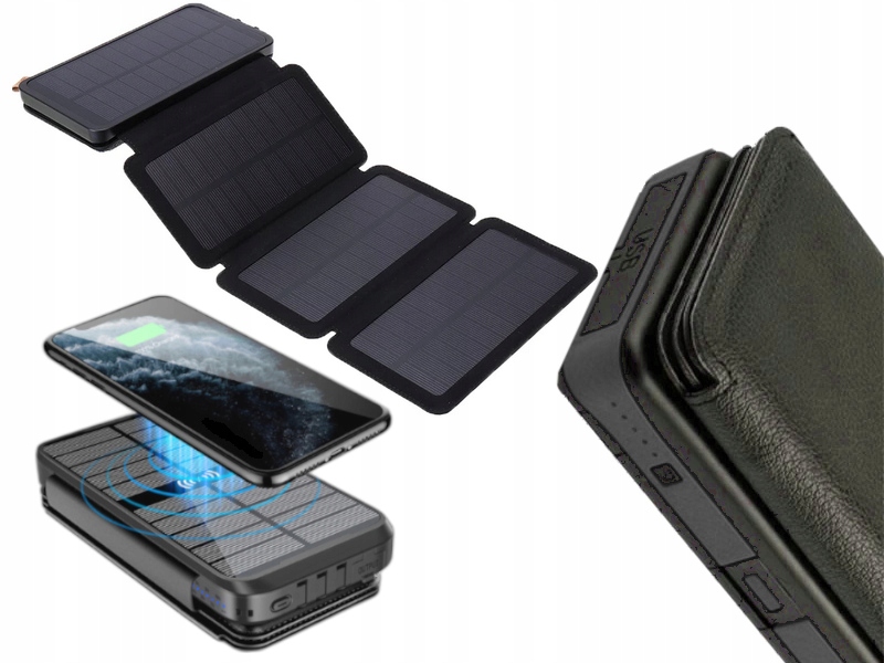 Powerbanka Solární indukční nabíječka 20000 mAh