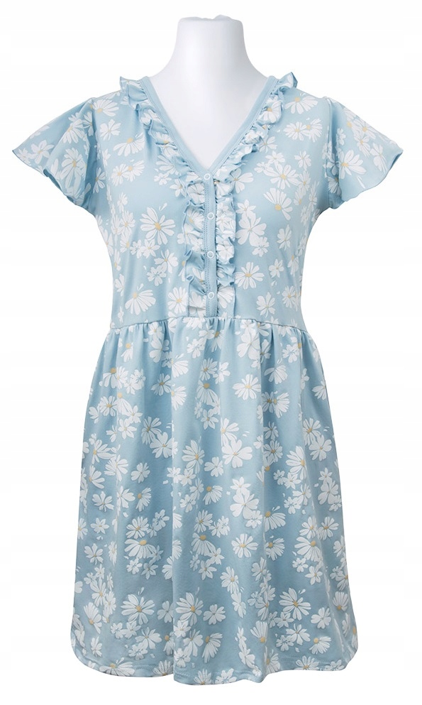 Eevi těhotenská košile pro maminku Linda vel M na kojení druky Sedmikrásky Modrá