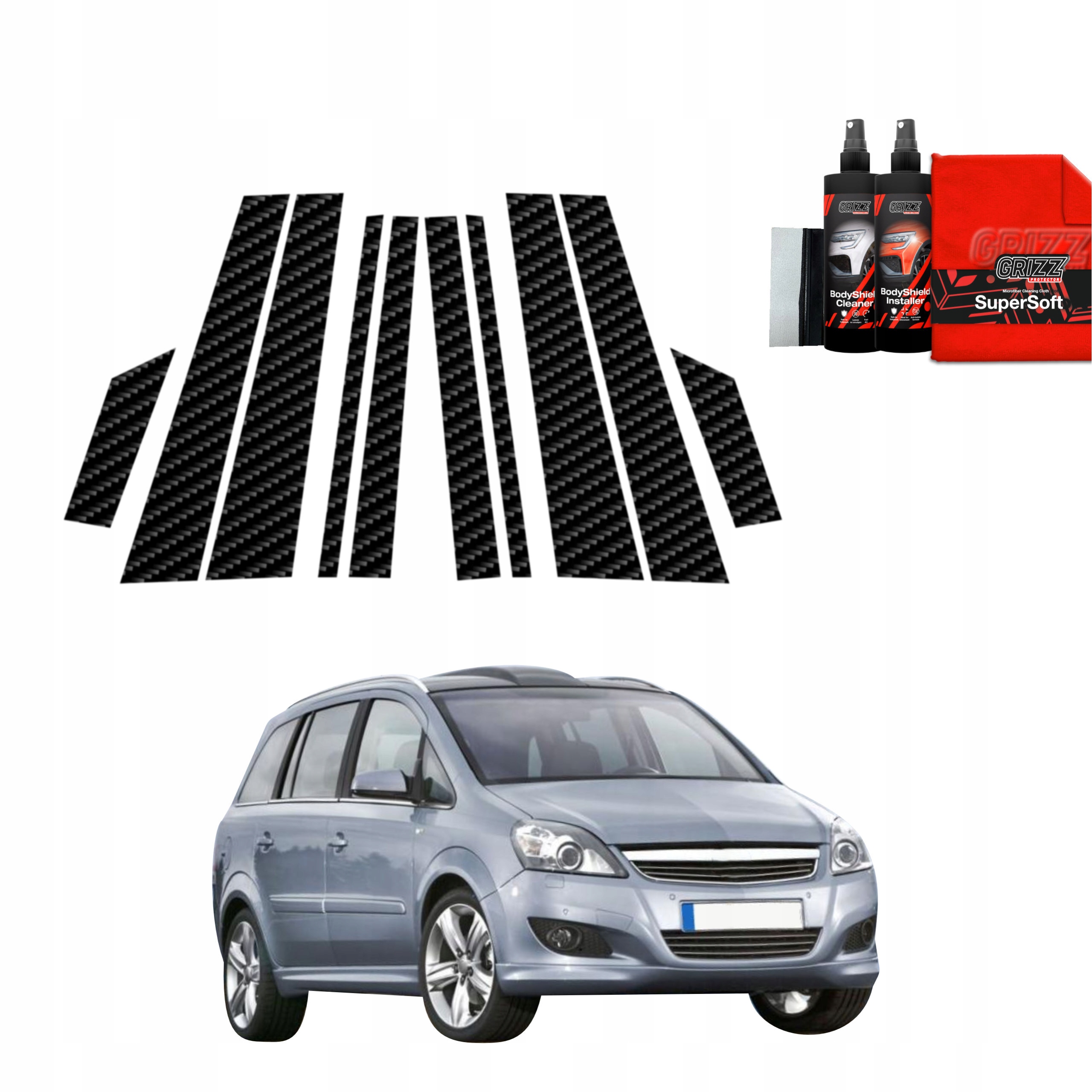 10v1 Fólie na sloupky pro Opel Zafira B Kombi 5D (2010-2014)