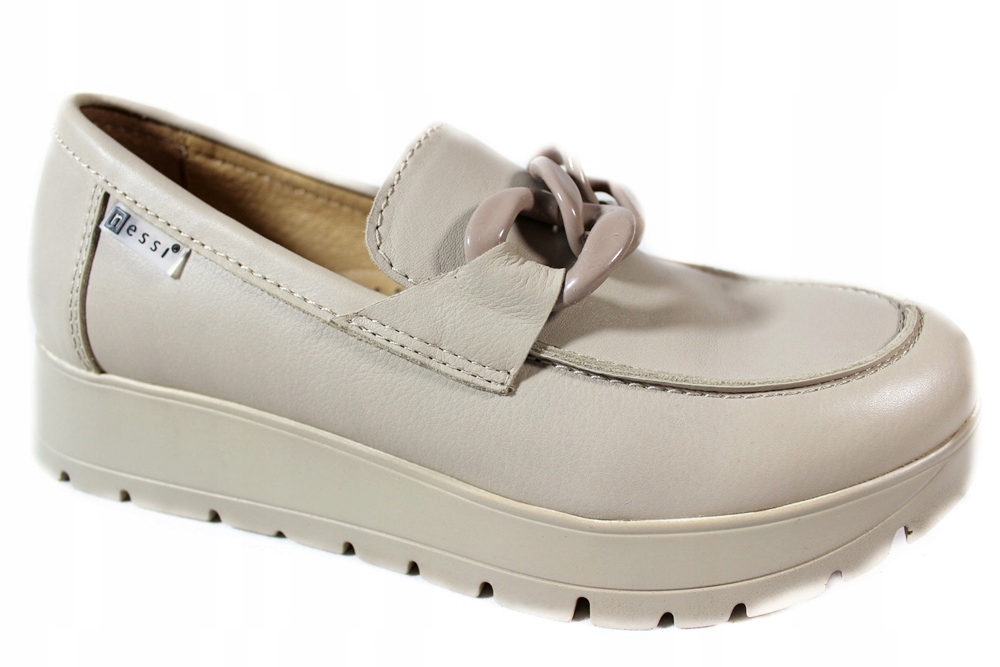 Polobotky Nessi 23428 VEL.37 Béžová kůže Lico