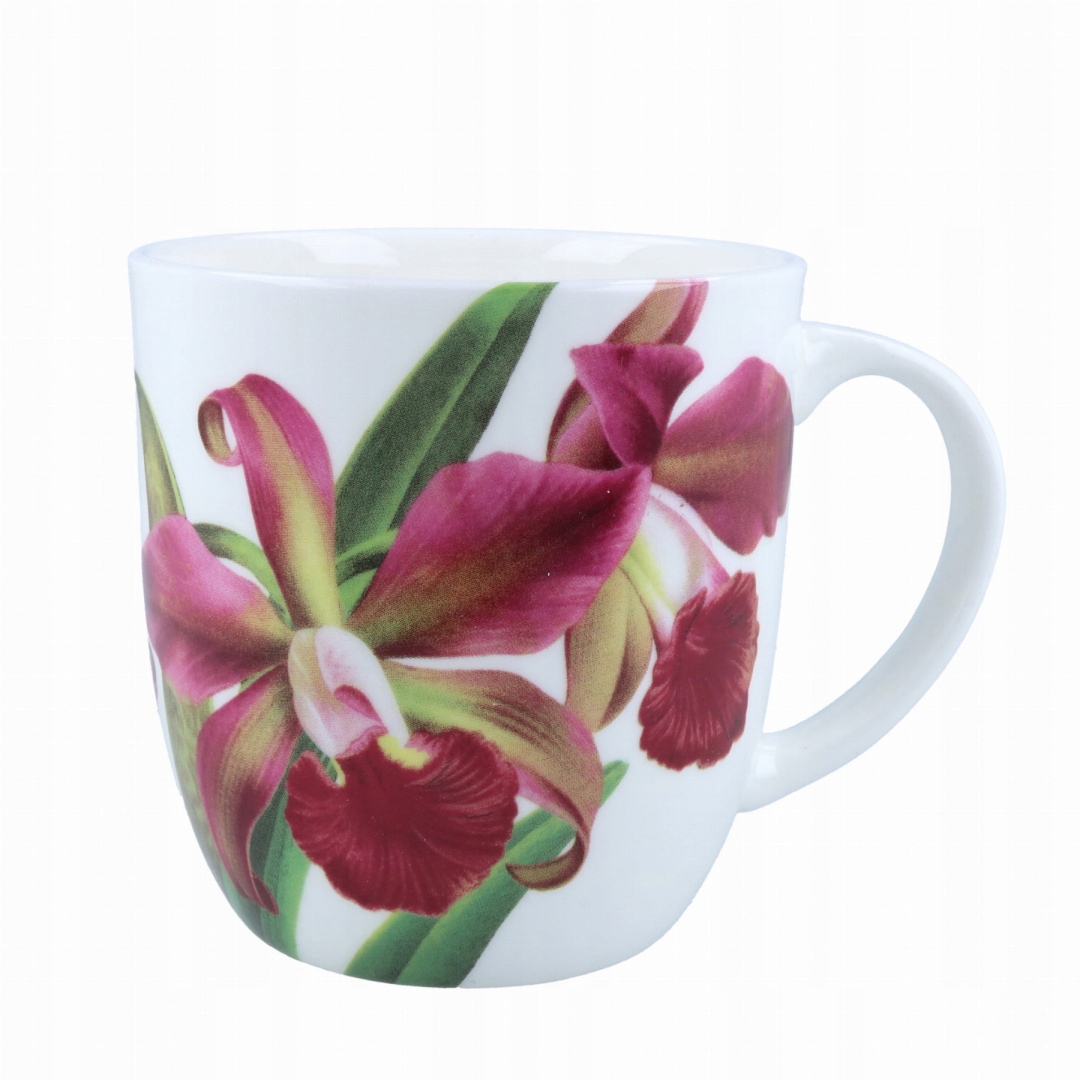 

Kubek porcelanowy orchidea kwiaty biały