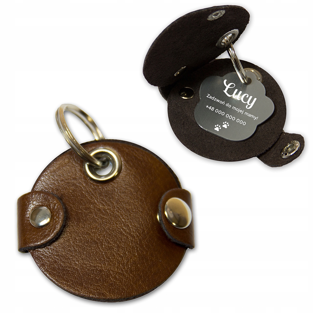 

Adresówka adresatka skórzana otwierana Grawer Imię