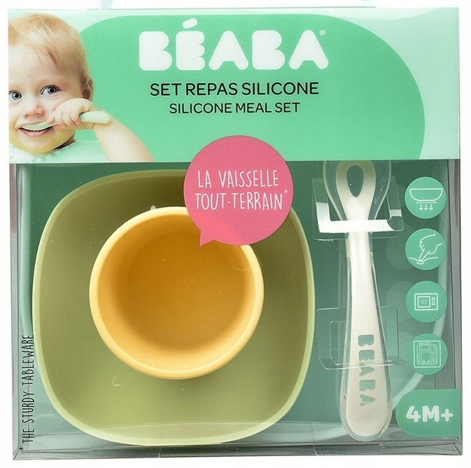 СИЛИКОНОВЫЙ НАБОР BEABA с ЖЕЛТОЙ ПРИСОСКОЙ