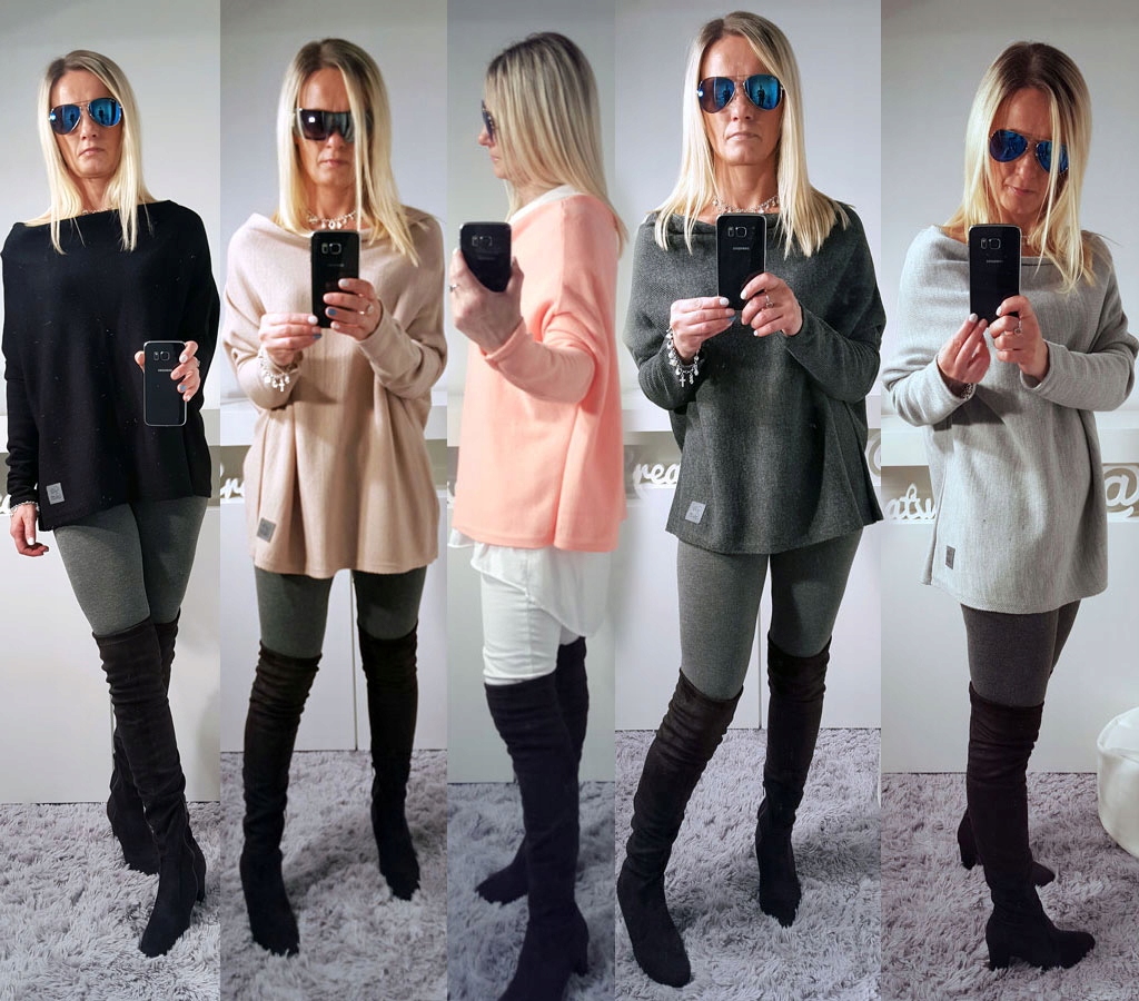 

Sweterek Oversize Tunika Sweter Wool Odkryte Ramię