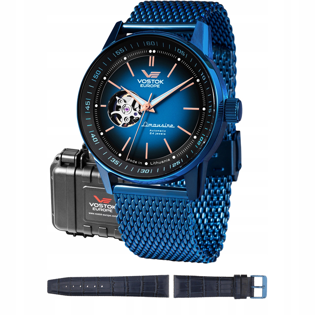 Pánské Hodinky Vostok Europe NH38A-560D681-SET modrý náramek