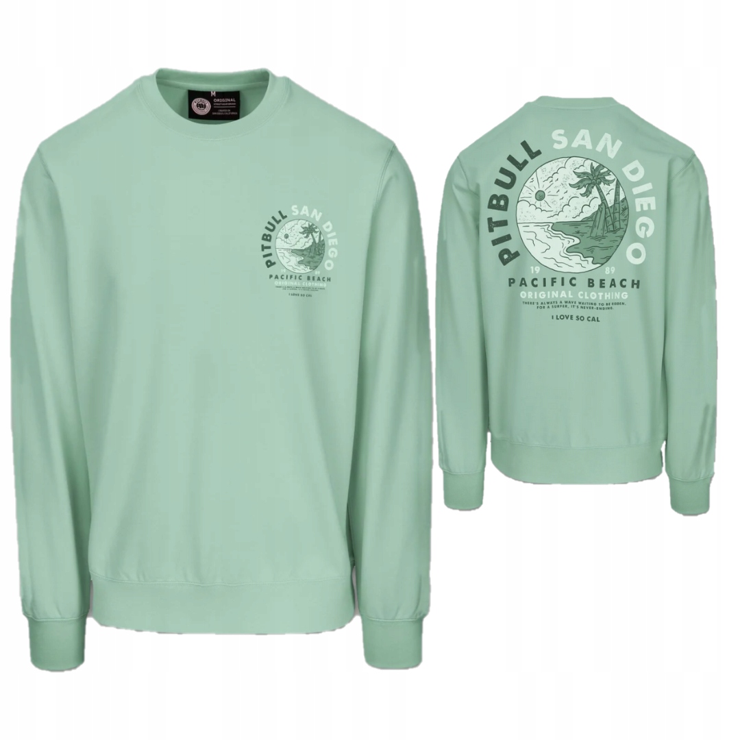 Pitbull West Coast Pánská Crewneck Mikina Planet Surf Mátová S