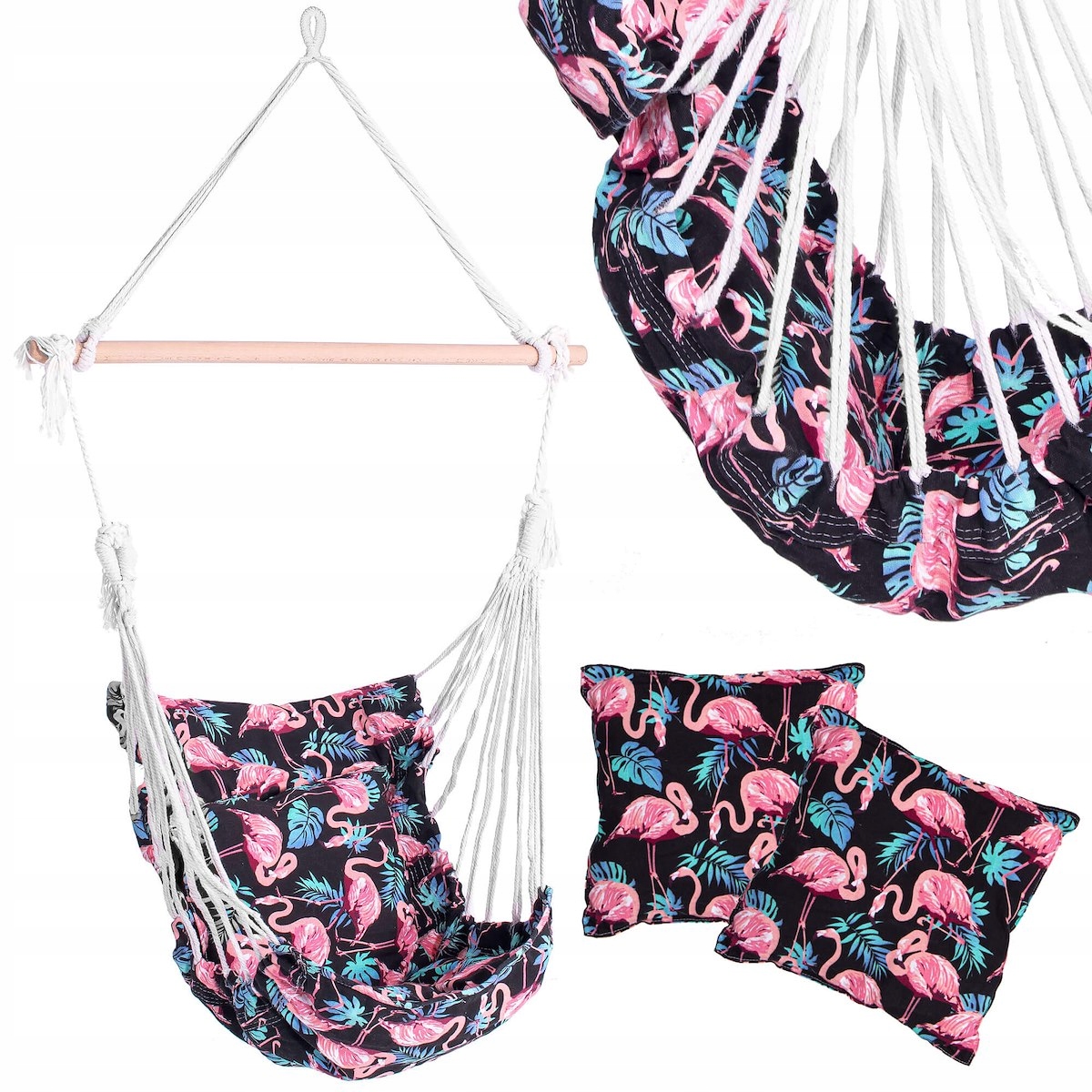 FOTEL BRAZYLIJSKI WISZĄCY HUŚTAWKA OGRODOWA HAMAK KRZESŁO HAMAKOWE BOHO