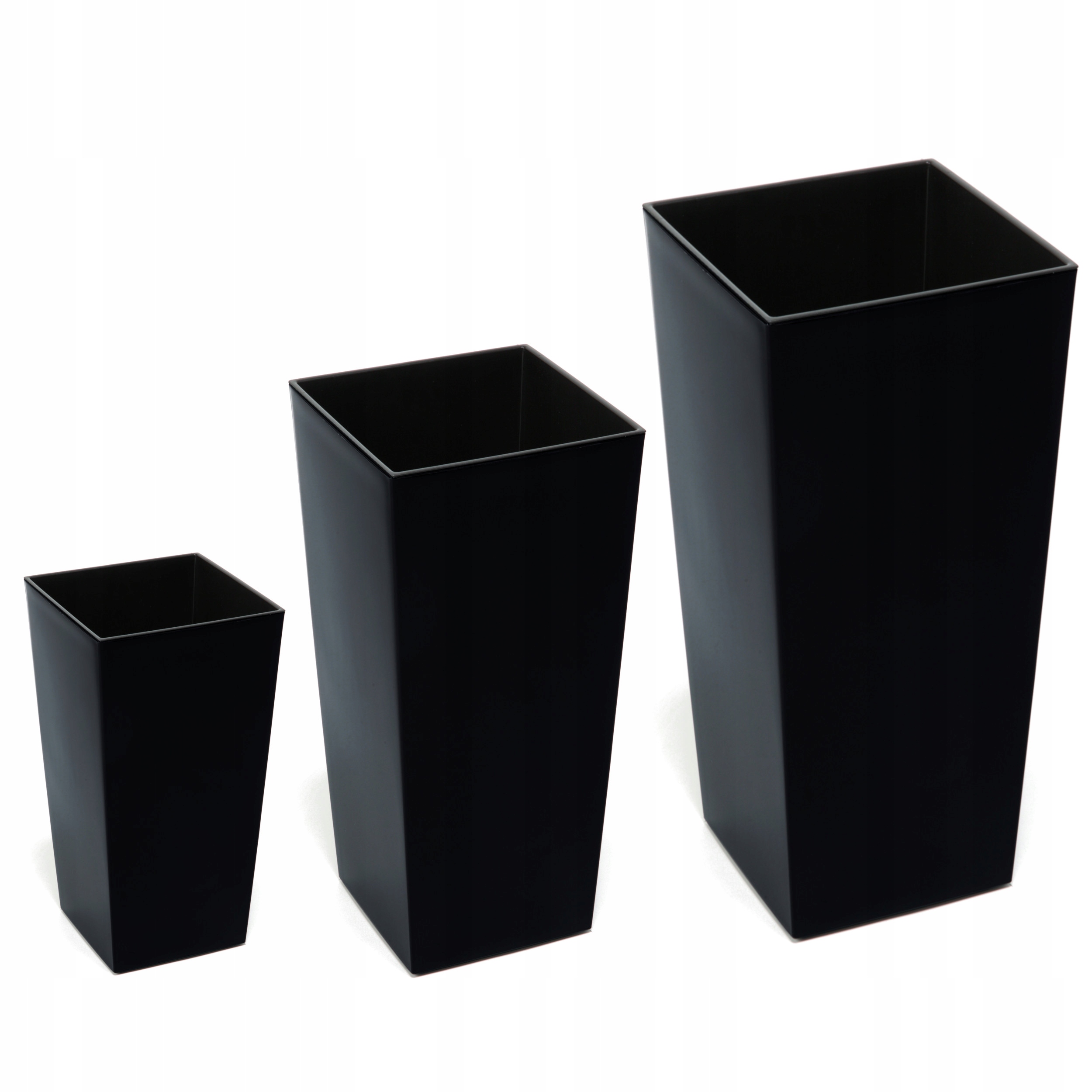 

Komplet doniczki wysokie wkład 26 36 45 cm Czarny
