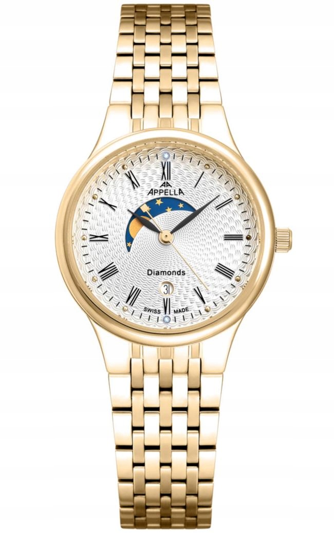 Nové originální dámské hodinky Appella L32002.1133DMQ Diamonds Moon Phase