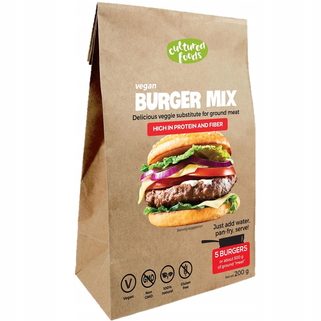 Náhradní Mleté Maso Na Burgery Bezlepkové 200 g Cultured Foods