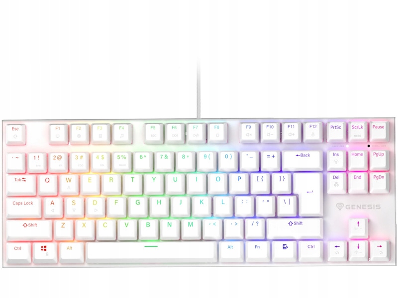 Klawiatura Genesis Thor 303 Tkl Outemu Peach Silent Biały