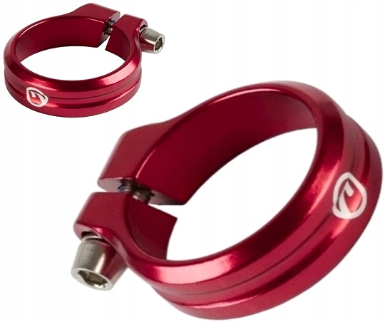 Obejma ze śrubą imbusową Accent Exe Low 12mm 31.8mm czerwona anodowana