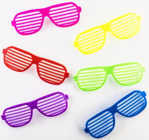 ZESTAW PLASTIKOWYCH OKULARÓW IMPREZOWYCH RÓŻNE KOLORY