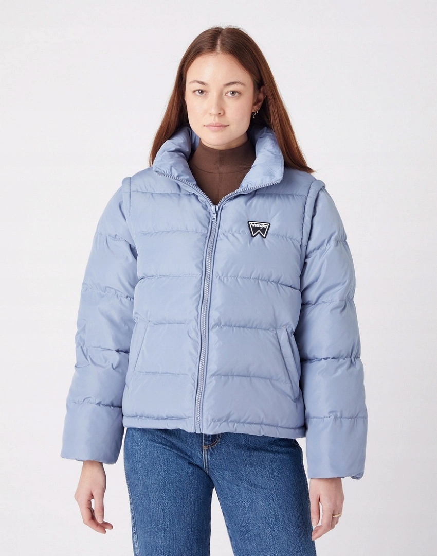 Dámská péřová bunda Wrangler Short Puffer Stone Blue W4R9YJX4Q 2xs