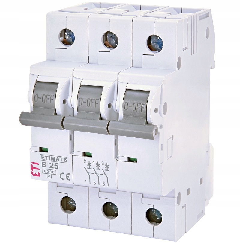 

Wyłącznik instalacyjny 3P B 25A 6kA Eti 002115518
