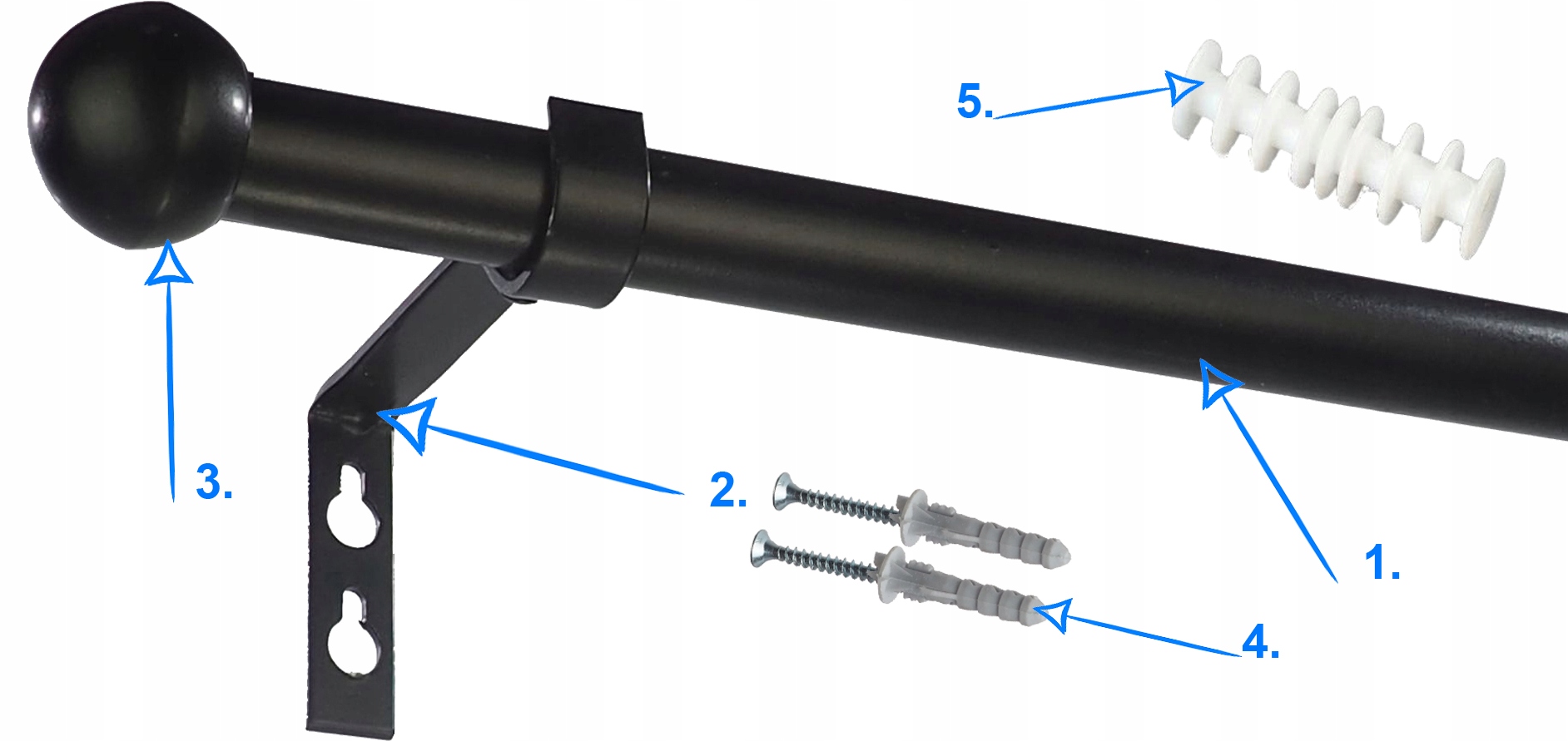 Karnisz PRO metal FI19 POJEDYNCZY 340 cm bez kółek do domu altany na taras Średnica drążka 19 mm
