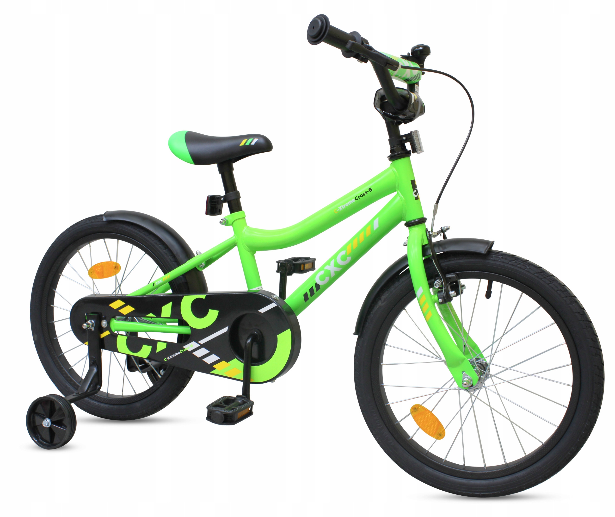 Zielony Rower Dziecięcy 18 Cal Boczne Kółka Dla Chłopca Dziewczynki 5-8 Lat