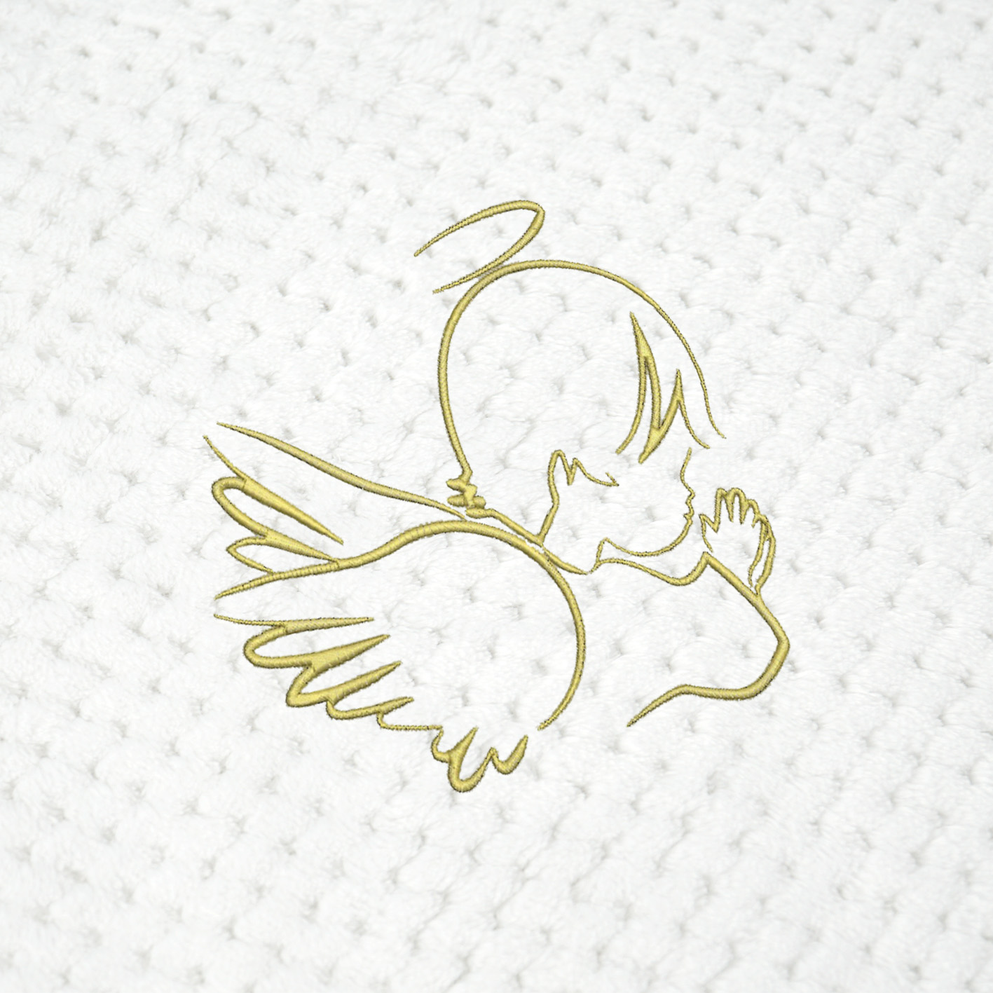 Koc 80x90 Pamiątka CHRZTU PREZENT Aniołek Anioł Wzór aniołki