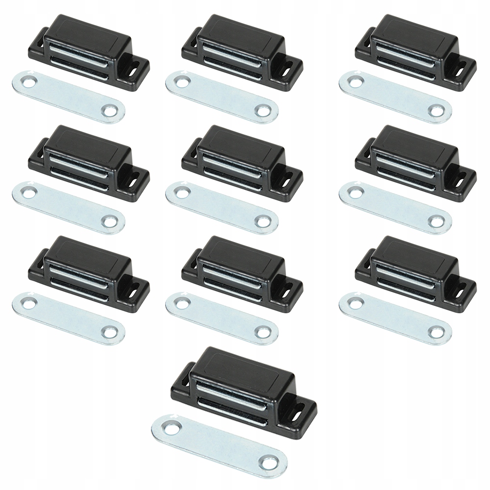 

10x Zatrzask Meblowy, Magnes, Zamek, Mocny Czarny