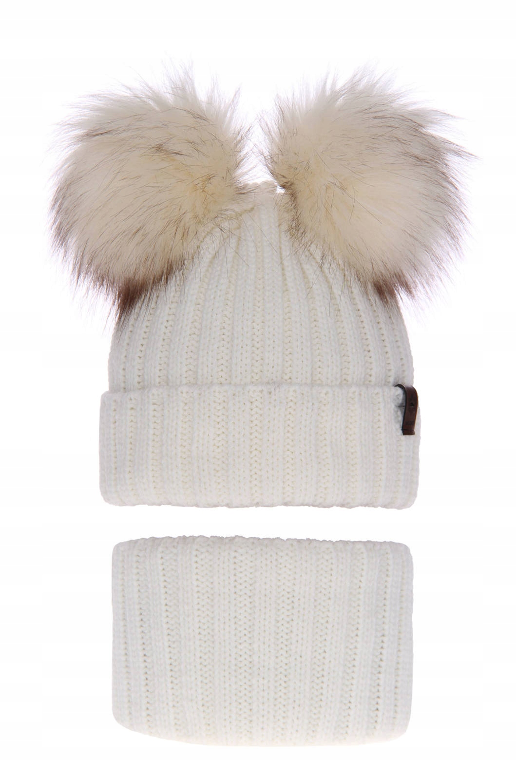 

Czapka Z 2 Pomponami Komplet Zimowy Dziewczynka