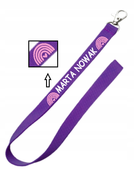 Smycz na klucze z nadrukiem TĘCZA