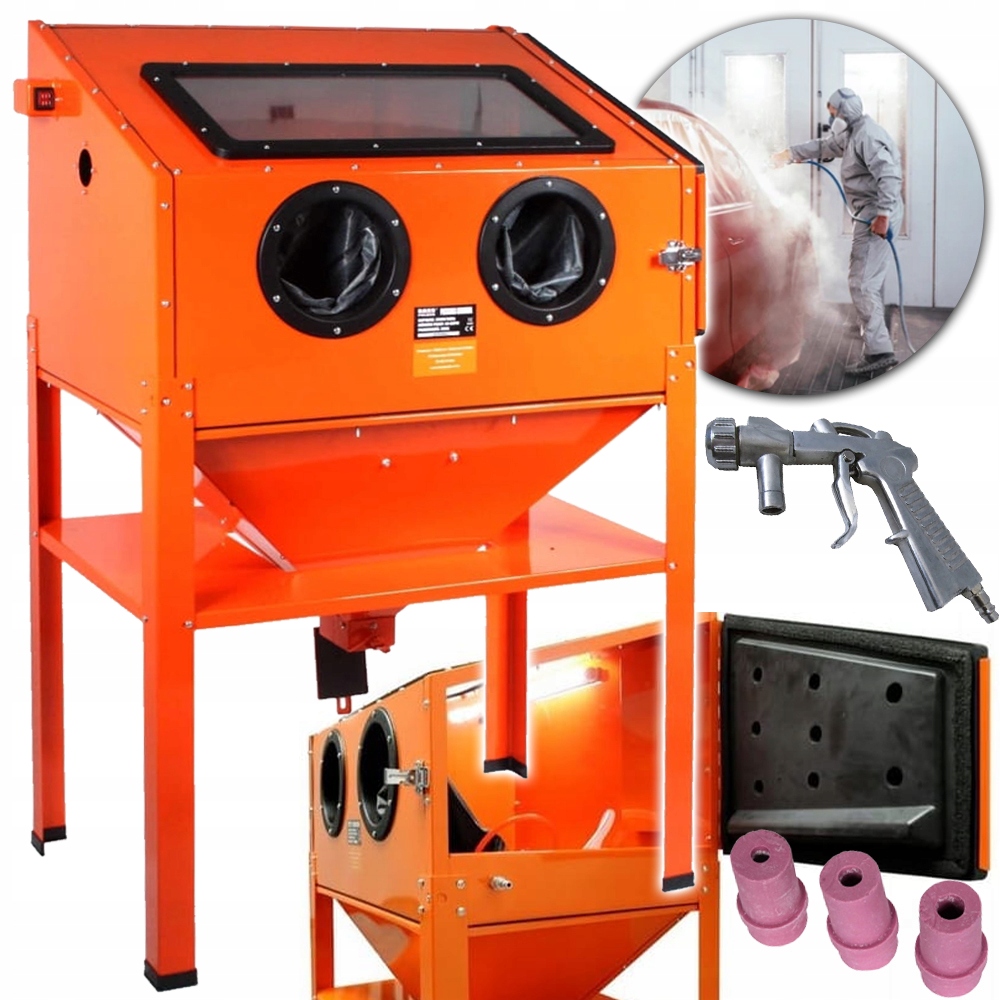 PIASKARKA KABINOWA 250L PISTOLET DYSZE x4 FILTR