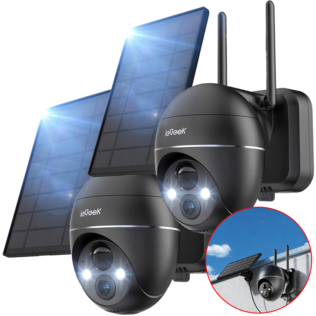 Solární Venkovní Wifi Kamera Otočná Ip 2K 3MPX 4X Zoom Baterie 2KS