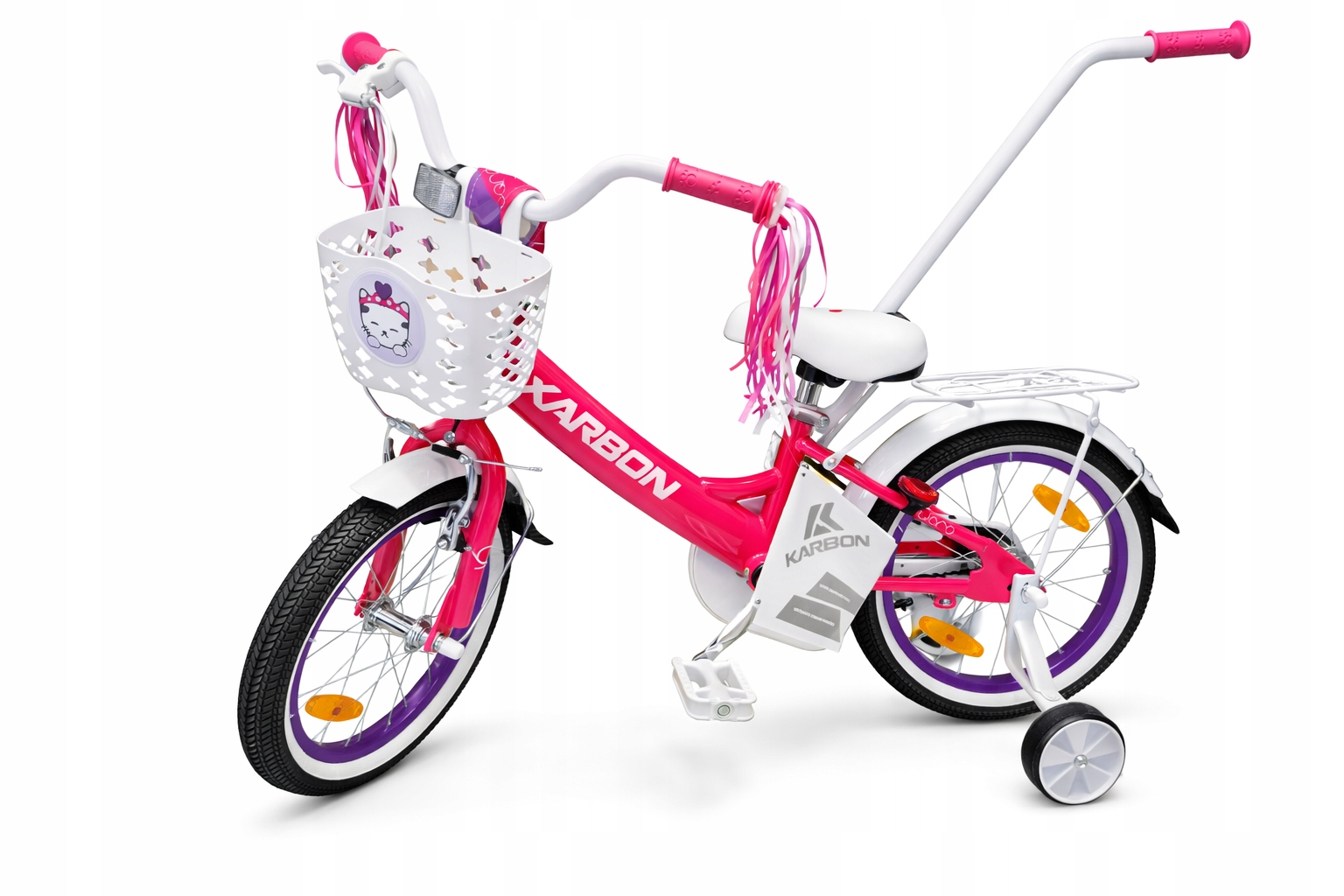 Rower Dziecięcy 16" Karbon Tiara dla dziewczynki różowy