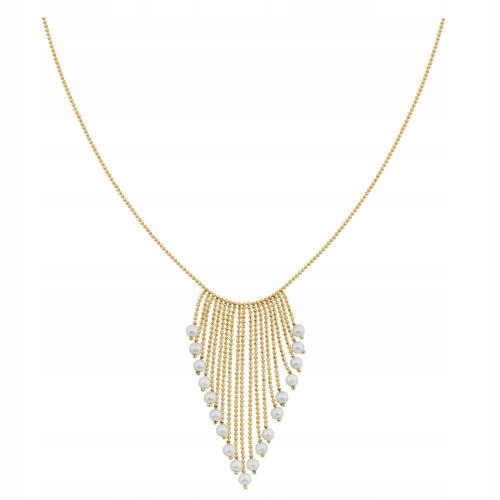 Kuličkový náhrdelník s perlami vyrobený ze zlata ryzosti 585, módní design