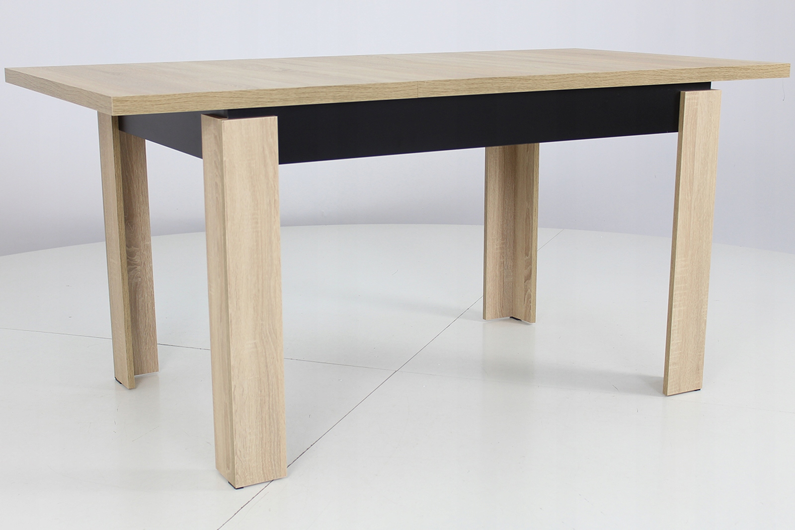 Nowoczesny stół 80x120/160 i 6 CZARNYCH KRZESEŁ Szerokość siedziska 40 cm