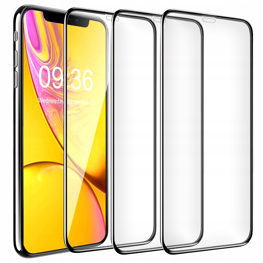 3x Szkło Hartowane Ochronne Szybka Na Cały Ekran Full 5D do iPhone Xr 11