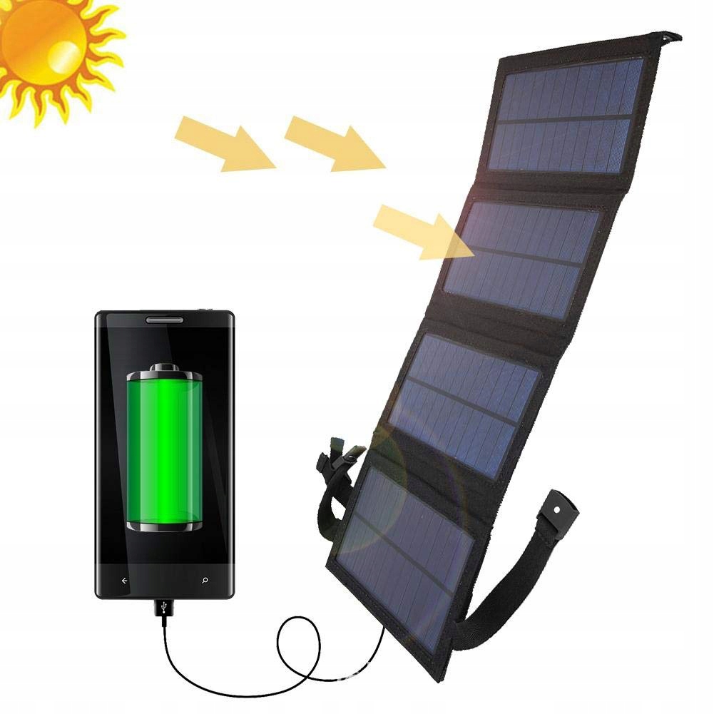 ŁADOWARKA SŁONECZNA DO TELEFONU PANEL SOLARNY 10W USB SKŁADANY Napięcie 5 V